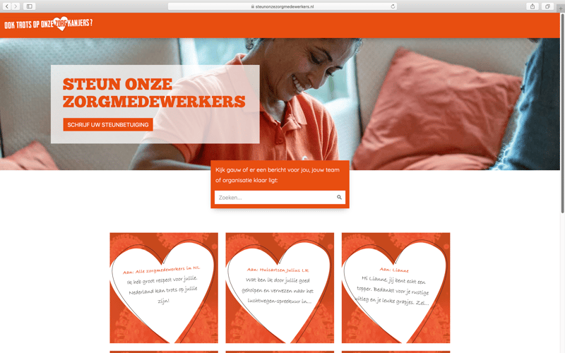 Website Screenshot Steunonzezorgmedewerkers.nl 